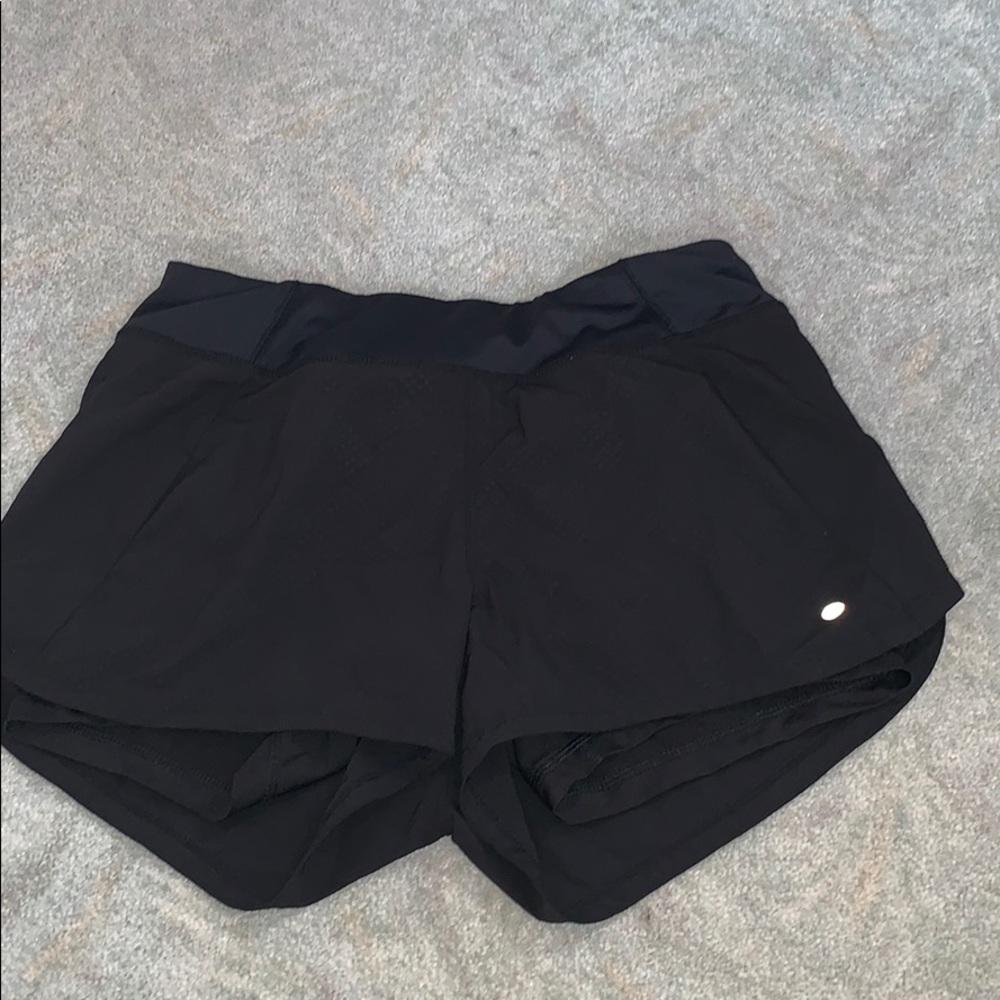 Black with faint polka dot athletic shorts